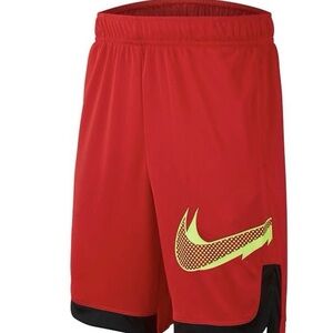 Nike Kids Red and Yellow Athletic Shorts